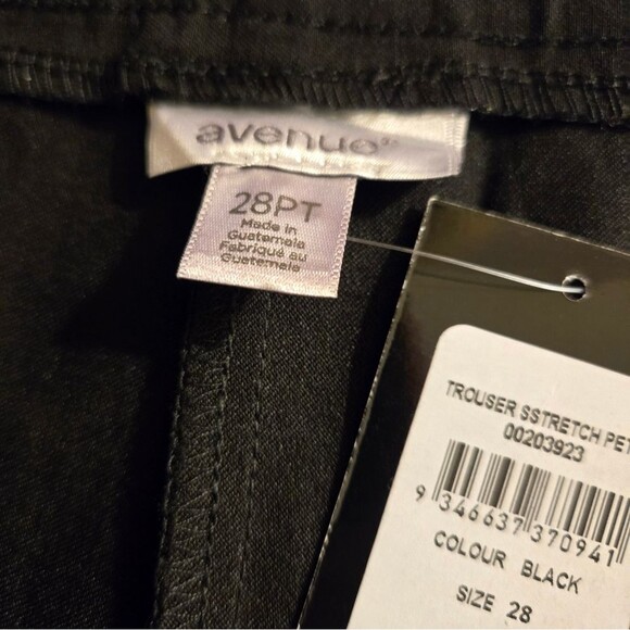 Avenue NWT Super Stretch Trouser Black Comfort Pants Straight Leg Size 28 - Picture 6 of 7